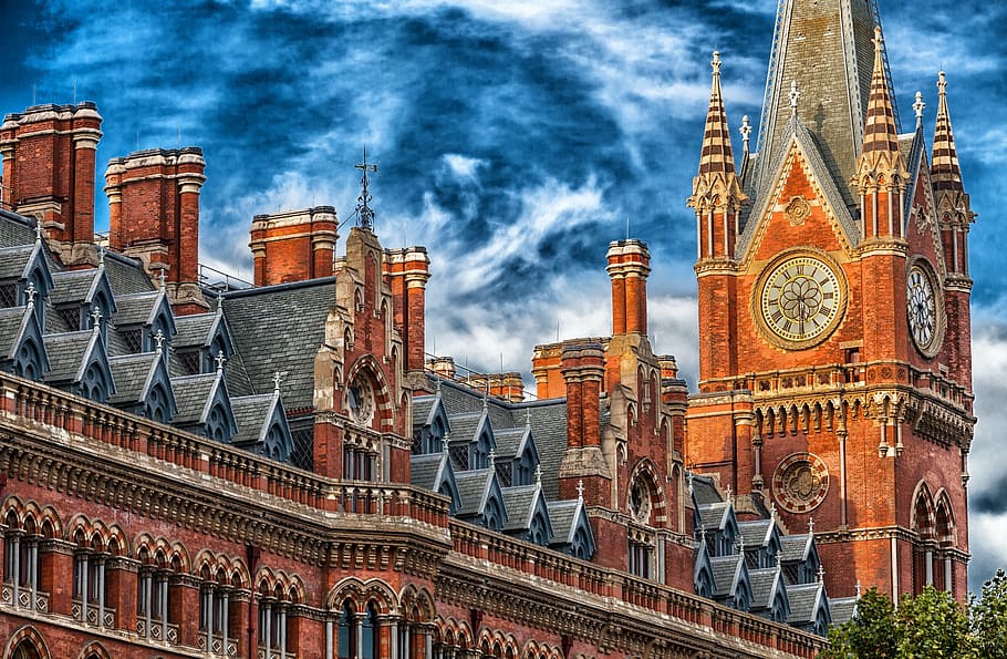 brown, gray, brick building, daytime, london, england, great britain, building, hdr, architecture