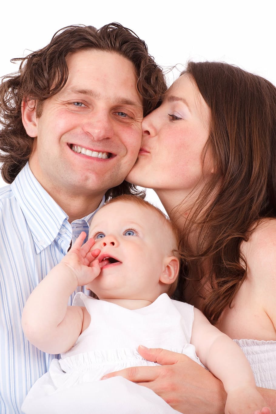 family photo, baby, child, face, family, father, group, happiness, happy, kiss