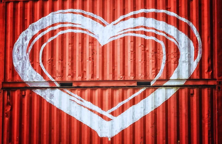 persona, que muestra, blanco, pintura de corazón, Corazón, Amor, Día de San Valentín, Romántico, rojo, romance