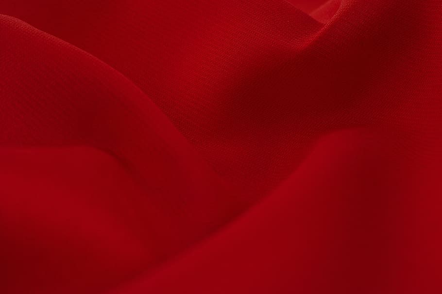 赤いテキスタイル, ファブリック, テキスタイル, 抽象, デザイン, 抽象的なパターン, 鮮やかな色, 糸, コピースペース, パターン