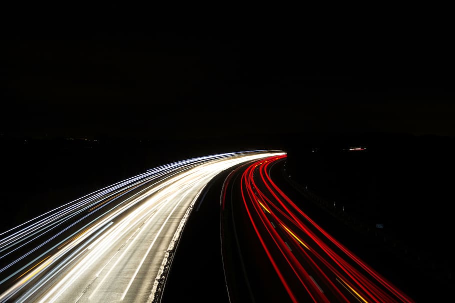 fotografía de lapso de tiempo, ligero, autopista, autos, rápido, velocidad, turbo, camión, vehículo, tráfico