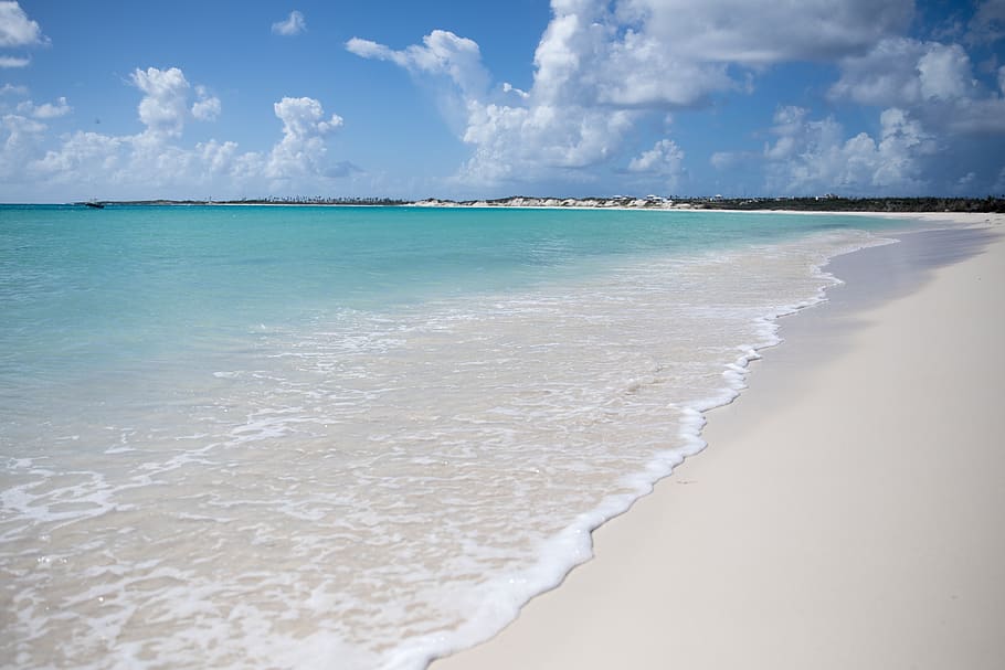 anguilla, beach, white sand, caribbean, tropical, sea, water, land, sky, beauty in nature