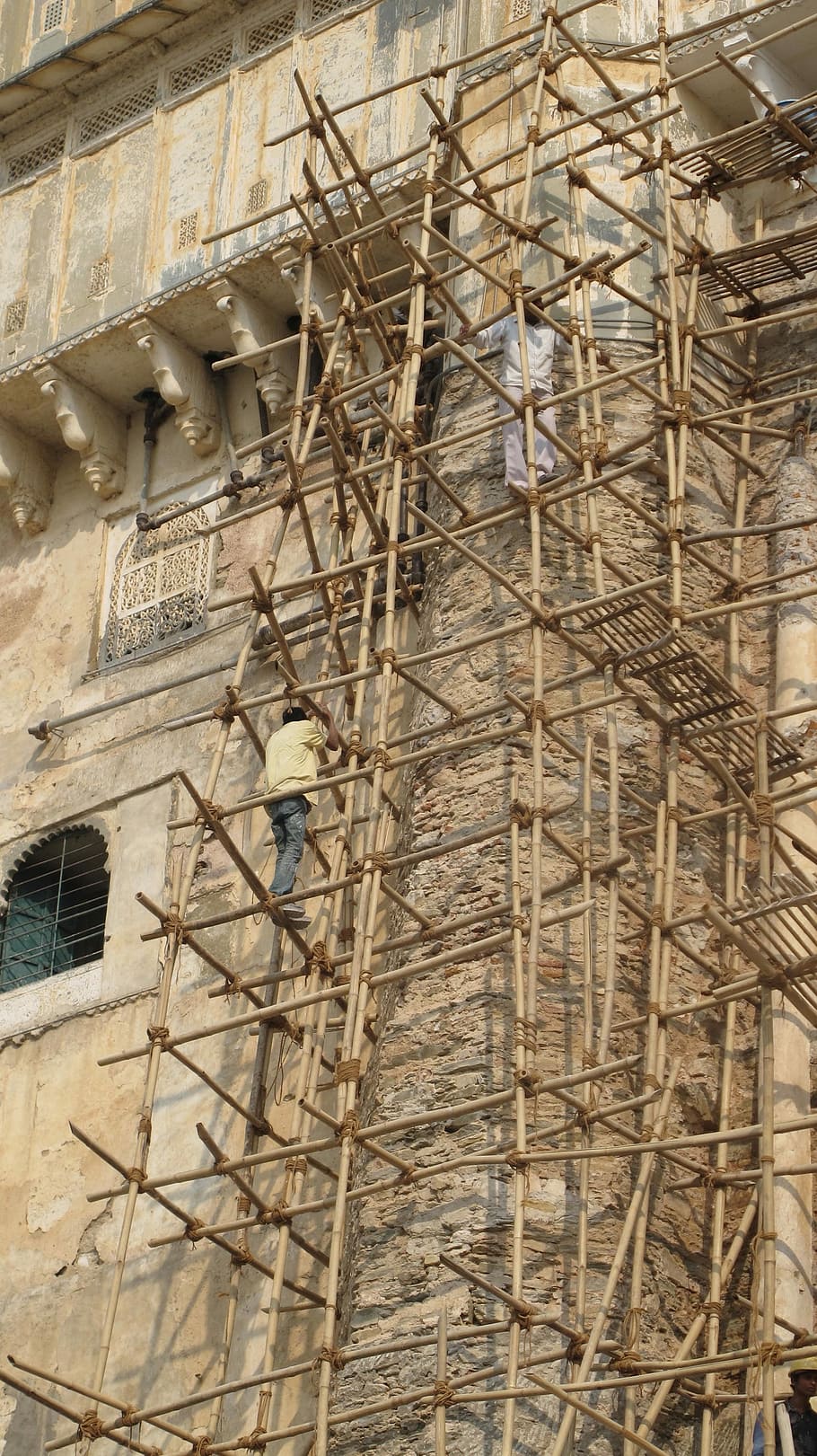Scaffolding, Bamboo, Work, reconstruction, building, construction industry, construction site, architecture, built structure, building - activity