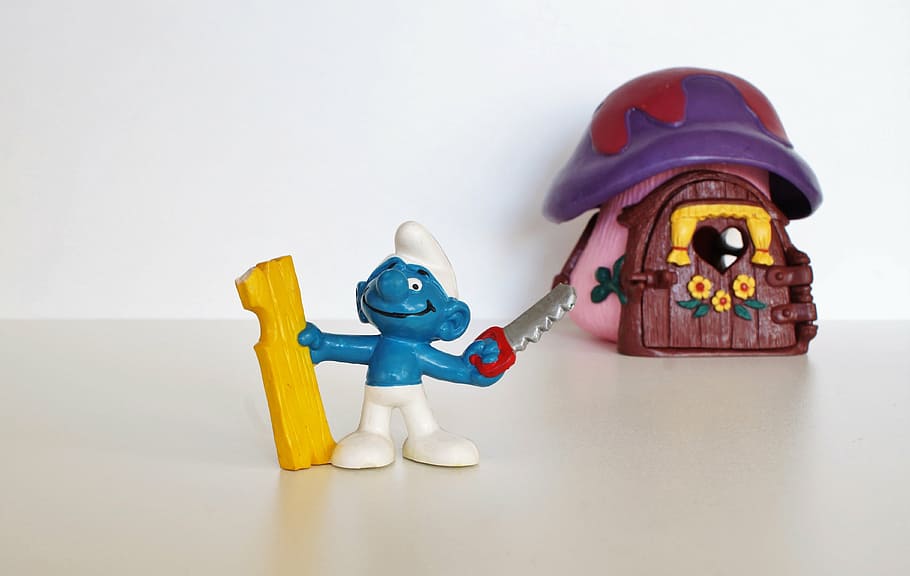 smurf, smurfs, figura, brinquedos, decoração, colecionar, azul, brinquedo, estatueta, representação