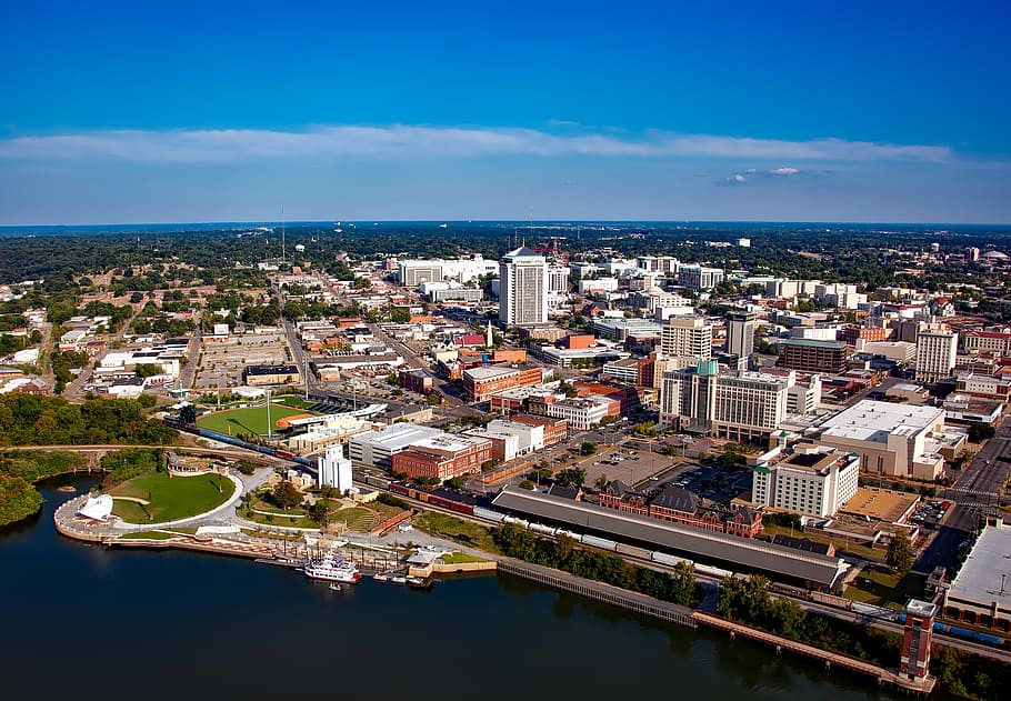 montgomery, alabama, city, cities, urban, aerial view, cityscape, sky, clouds, hdr