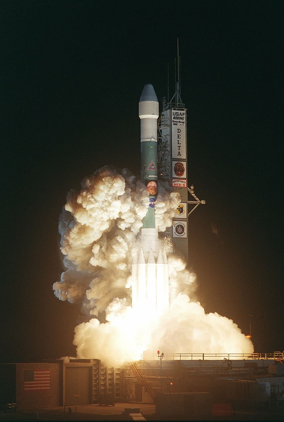 hijau, abu-abu, roket, peluncuran, delta ii, roket berat, NASA, cape canaveral, ruang, penjelajah