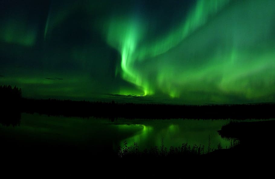green, northern, lights, aurora borealis, night, northern lights, astronomy, atmosphere, phenomenon, dark