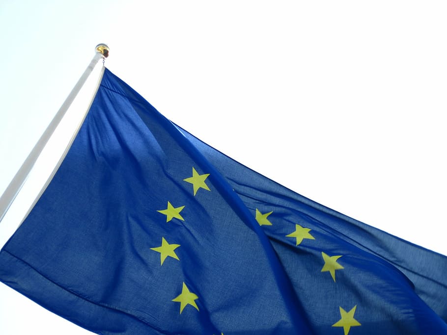 blue, yellow, country flag, white, sky, europe, flag, european, star, eu