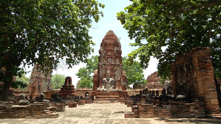 wat mahathat, ayutthaya, พระ, religion, place of worship, architecture, history, built structure, belief, ancient