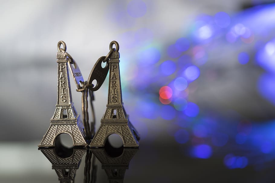 Couple, Bokeh, Blur, Tower, Eiffel, paris, france, travel, key chain, gift