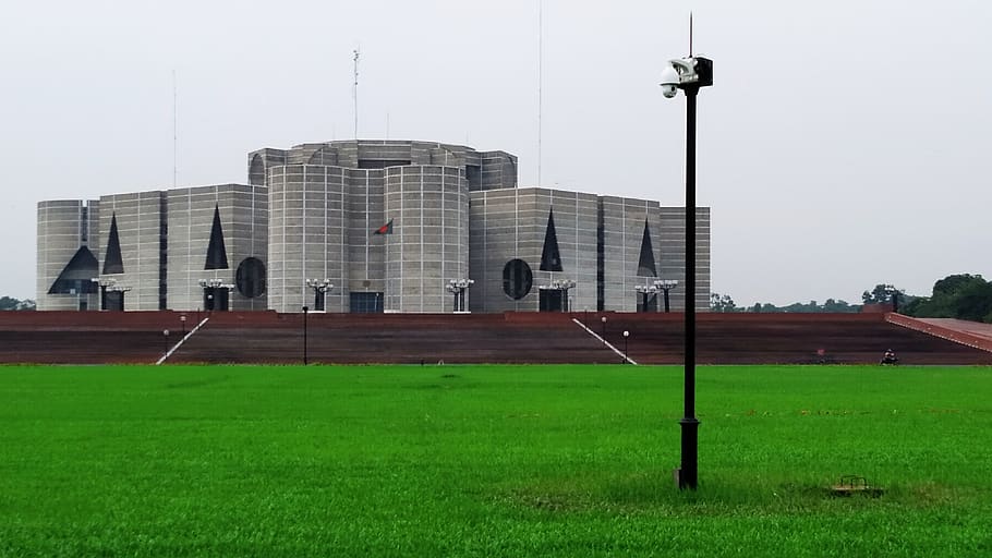 national parliament of bangladesh, nagar, phone, bangladesh, dhaka, city, grass, green, built structure, architecture