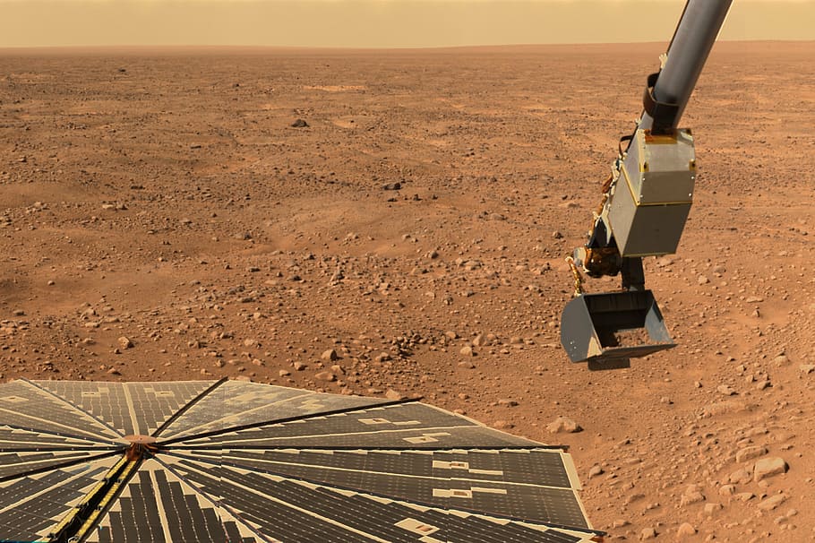 solar, panels, land, mars, planet, red planet, surface, mars rover, space probe, research into