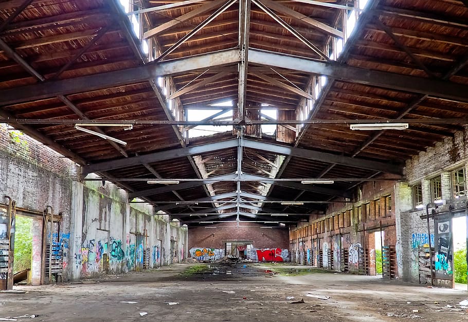 lost places, old, decay, ruin, railway depot, train, train hall, goods station, railway station, warehouse