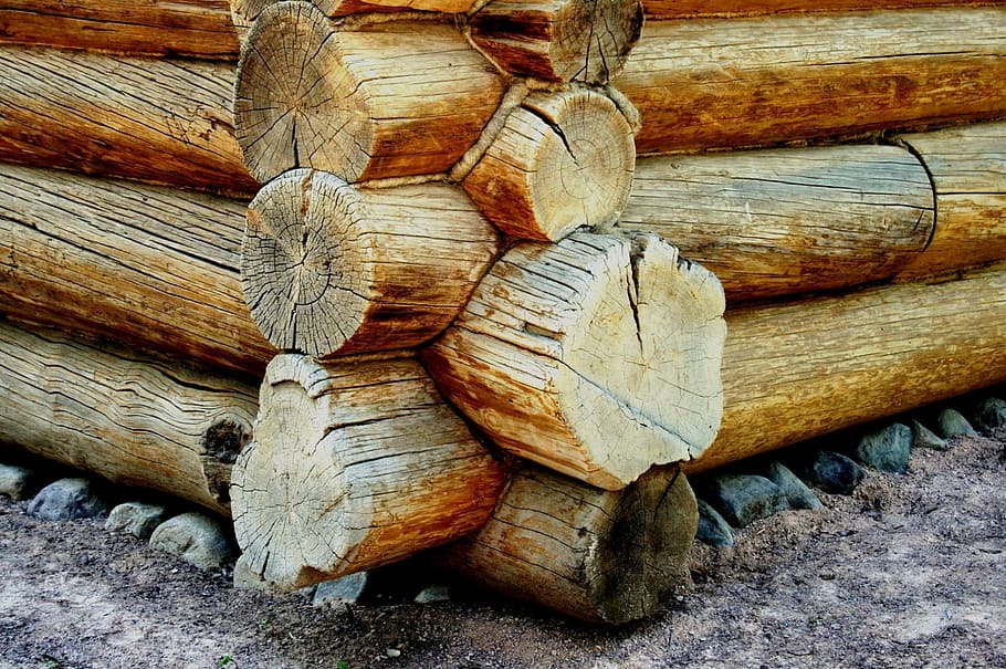 Log, Cabin, Corner, Joins, Logs, Wood, log, cabin, cylindrical, flush, craftsmanship