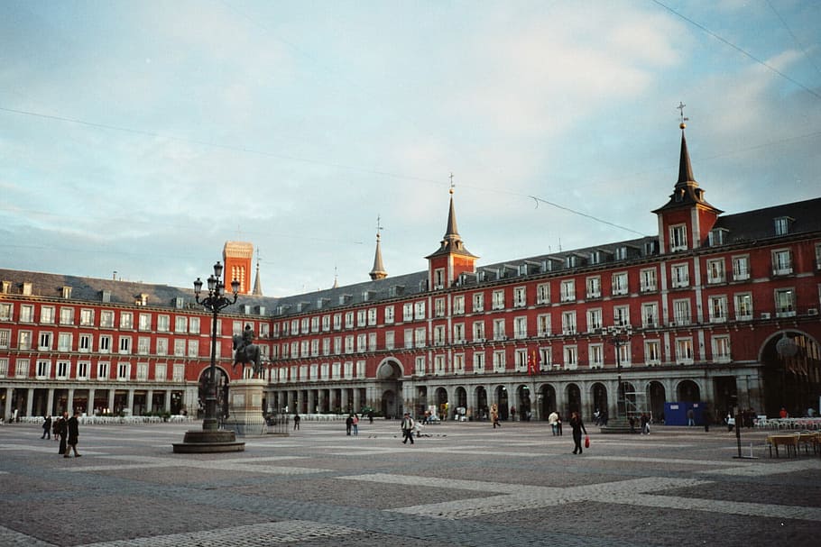 spain, Plaza Mayor, Madrid, Spain, buildings, España, Madrid, public domain, sky, architecture, famous Place