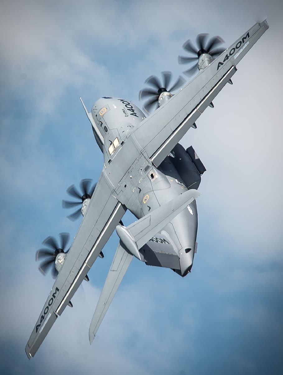 gray airplane, air show, aerial demonstrations, military, cargo aircraft, air force, airplane, aircraft, plane, flying