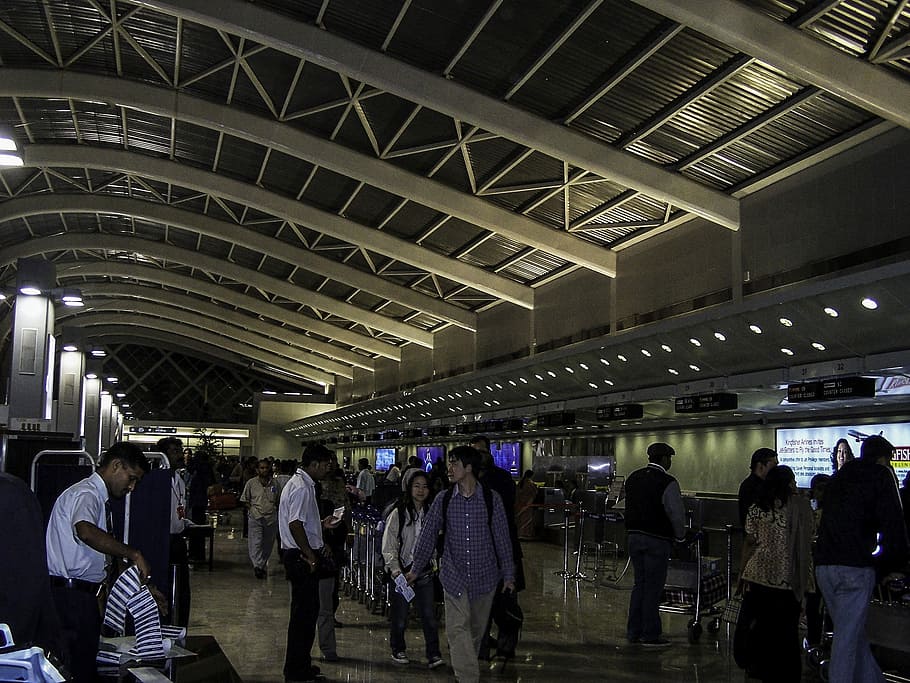 Aeropuerto de Santa Cruz, Mumbai, India, aeropuerto, fotos, interior, dominio público, terminal de santa cruz, personas, transporte