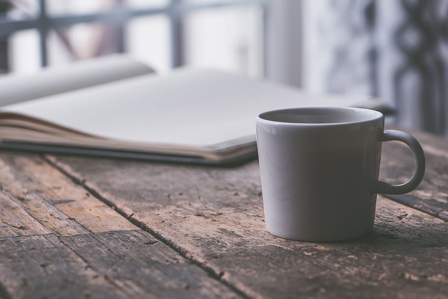 white, ceramic, mug, table, background, black coffee, business, coffee, cup, dawn