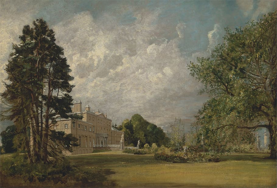 John Constable, Artistic, Painting, art, oil on canvas, artistry, landscape, sky, clouds, trees