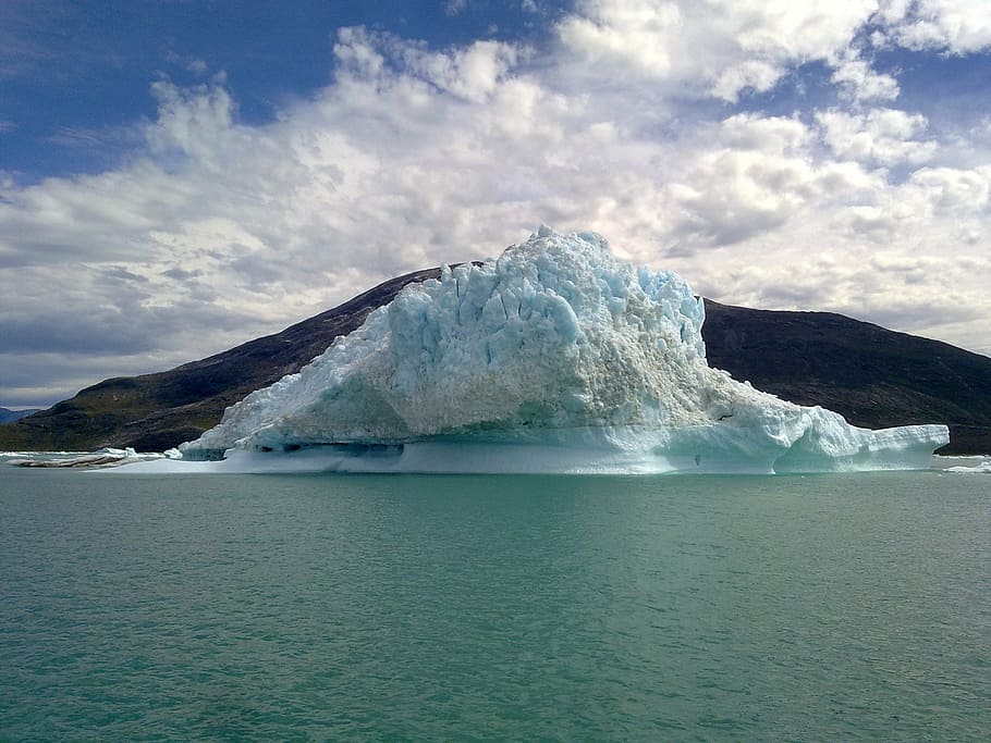 氷山, グリーンランド, 氷, 水, 自然, 北極, 空, 氷河, 海, 自然の美しさ