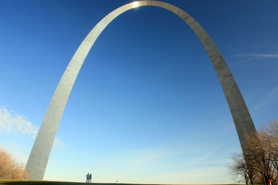 gateway arch, chicago, gateway arch, architecture, monument, st louis, saint louis, arch, sky, blue, nature