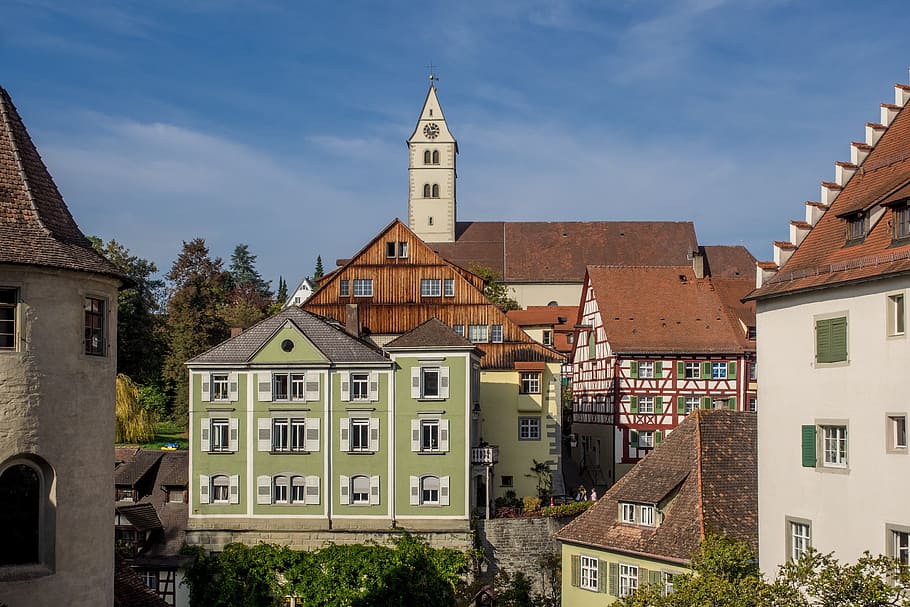 Old Town, Meersburg, Lake Constance, arquitectura, ciudad, braguero, fachada, fachwerkhäuser, casas, baden württemberg