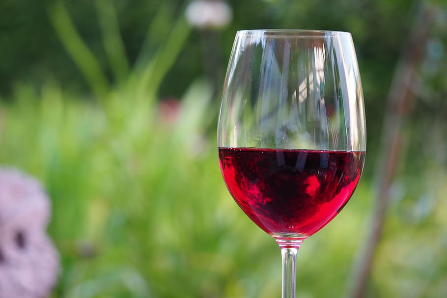 red, wine, filled, wine glass, red wine, glass, wineglass, drink, refreshment, alcohol