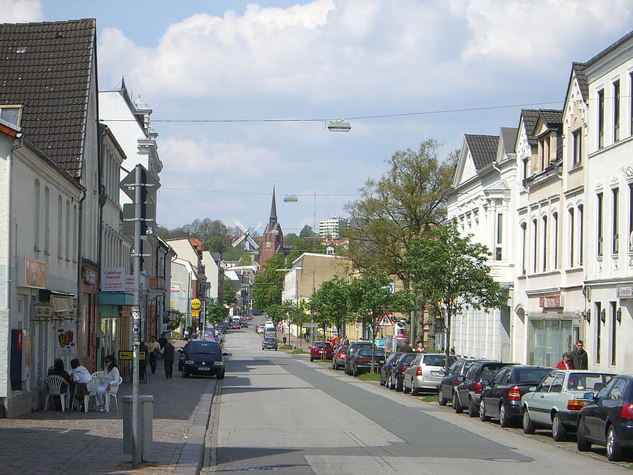 flensburg, neustadt, st petri, mountain mill, architecture, city, building exterior, built structure, transportation, street