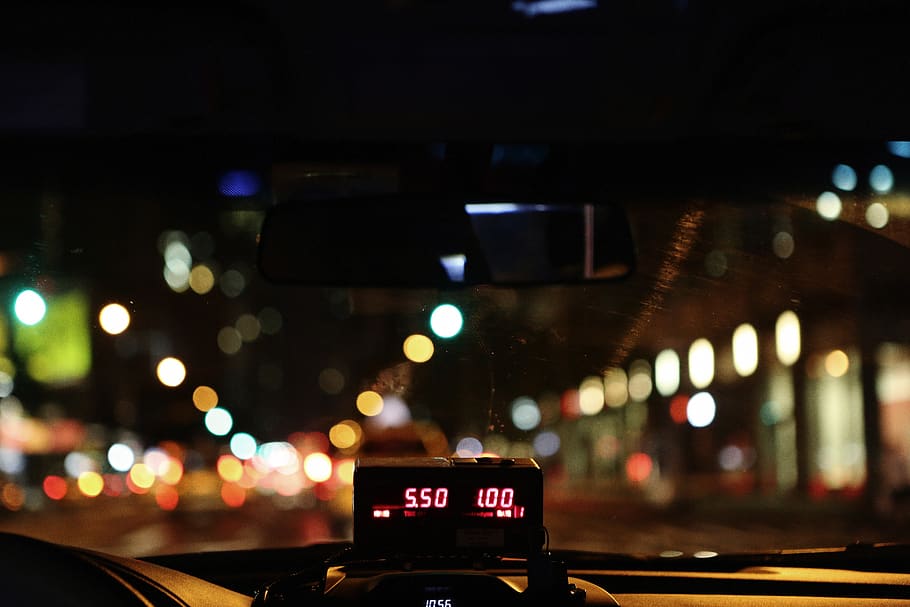 taxi, taximeter, taxicab, cab, counter, digital, numbers, counting, transportation, cost