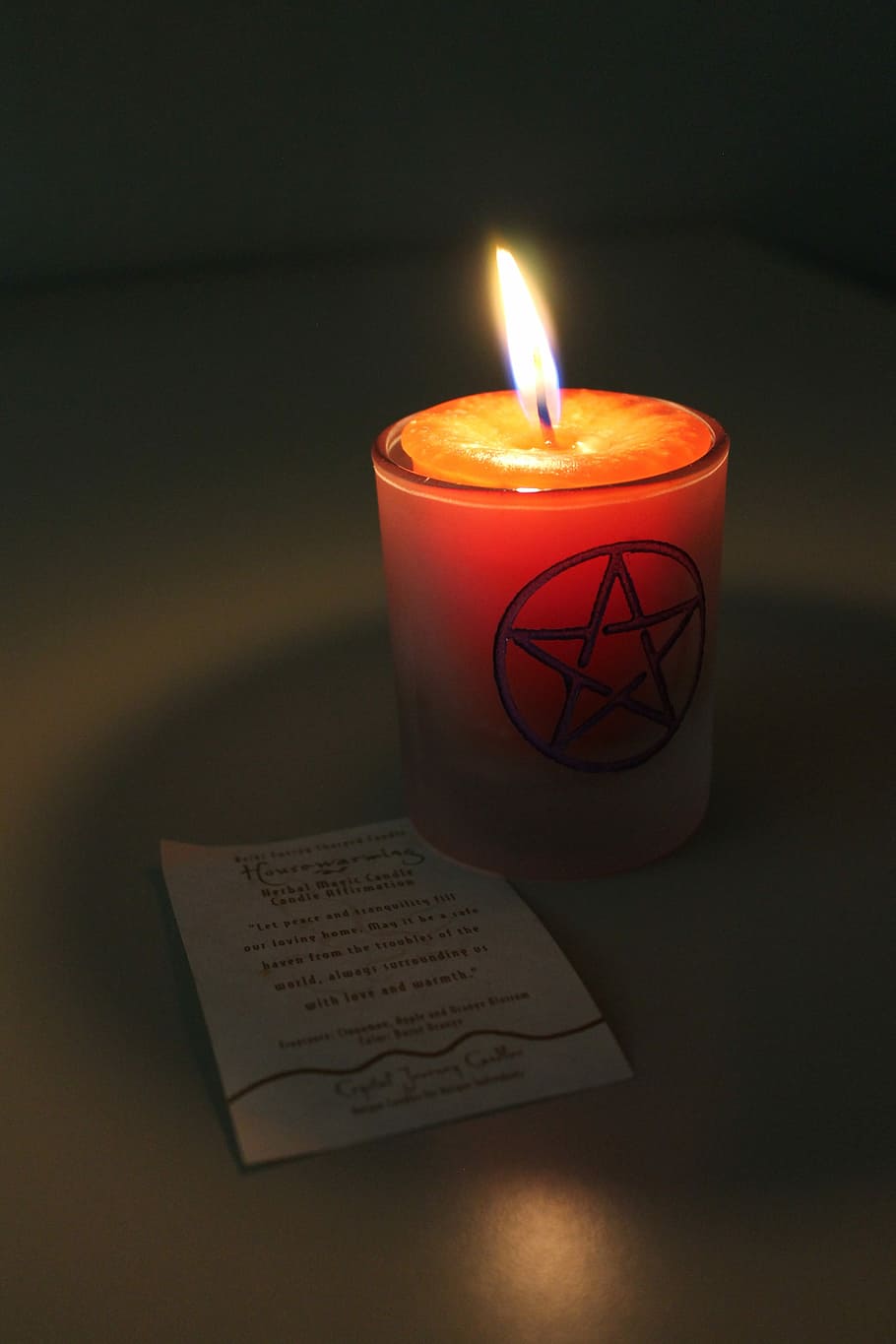 lighted, candle, star design, magic, candle magick, flame, spell, occult, esoteric, wicca
