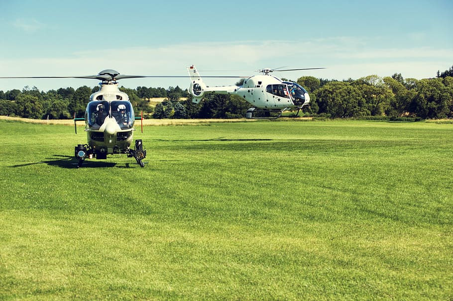 helicóptero blanco, helicóptero, aeropuerto, espectáculo de flugs, rotor, mosca, palas del rotor, aeronave, vuelo, tecnología