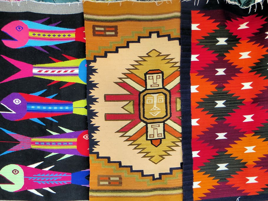 ecuador, otavalo, market, fabric, ethnic, traditional, artless, crafts, multi colored, pattern