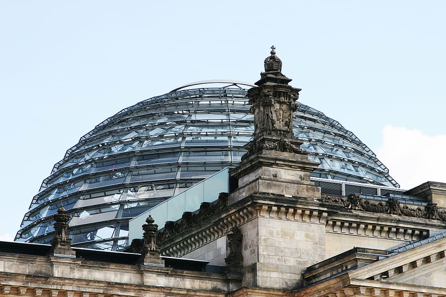 bundestag, berlin, building, government, government buildings, columnar, germany, park, dome, glass dome