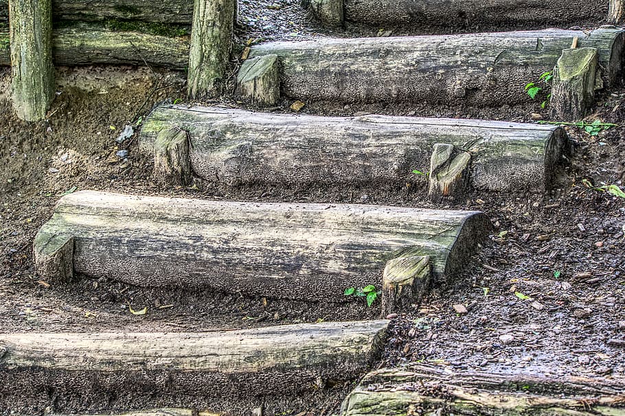 stairs, wood stairs, top, rise, playground, uncertain, close up, hdr, high dynamic range, gradually