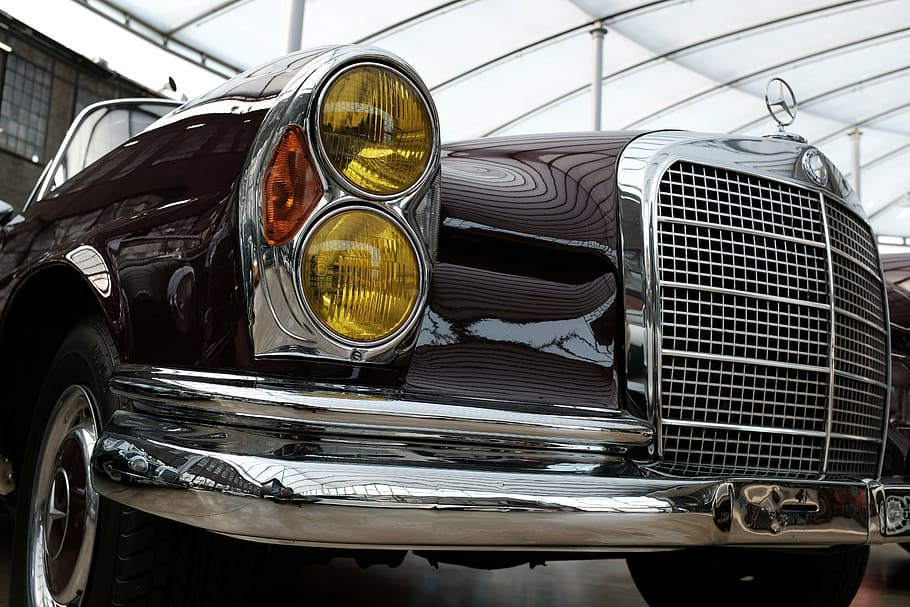 close-up photography, classic, brown, mercedes-benz car, mercedes, benz, oldtimer, mercedes benz, vehicle, elegant