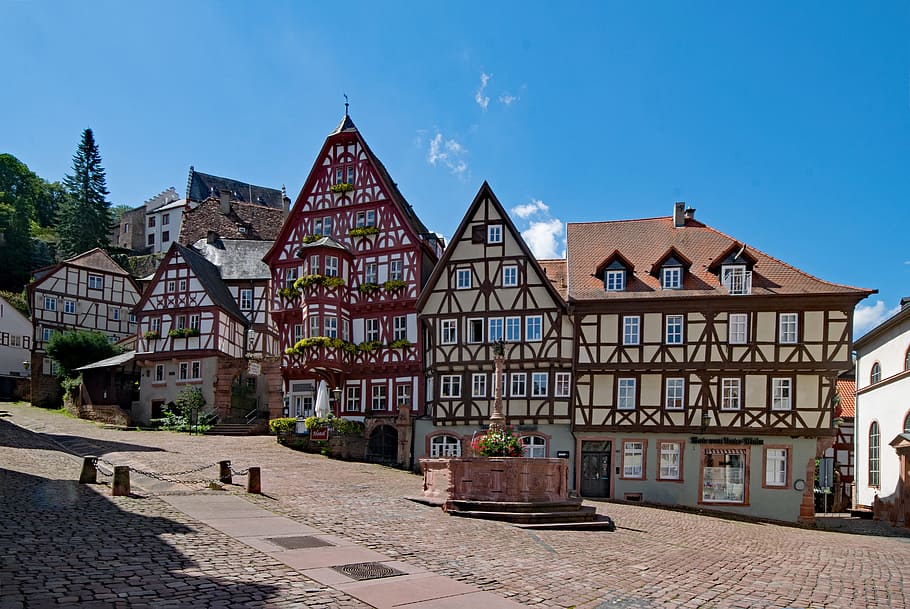 marketplace, miltenberg, odenwald, bavaria, lower franconia, germany, old town, places of interest, culture, building