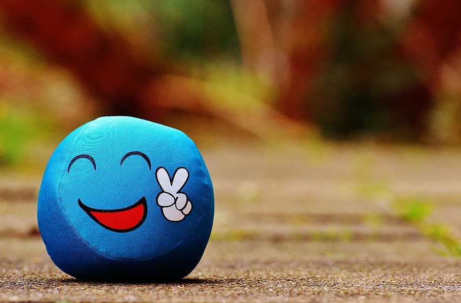 almohada emoji azul, smiley, cool, paz, divertido, azul, dulce, lindo, cara, diversión