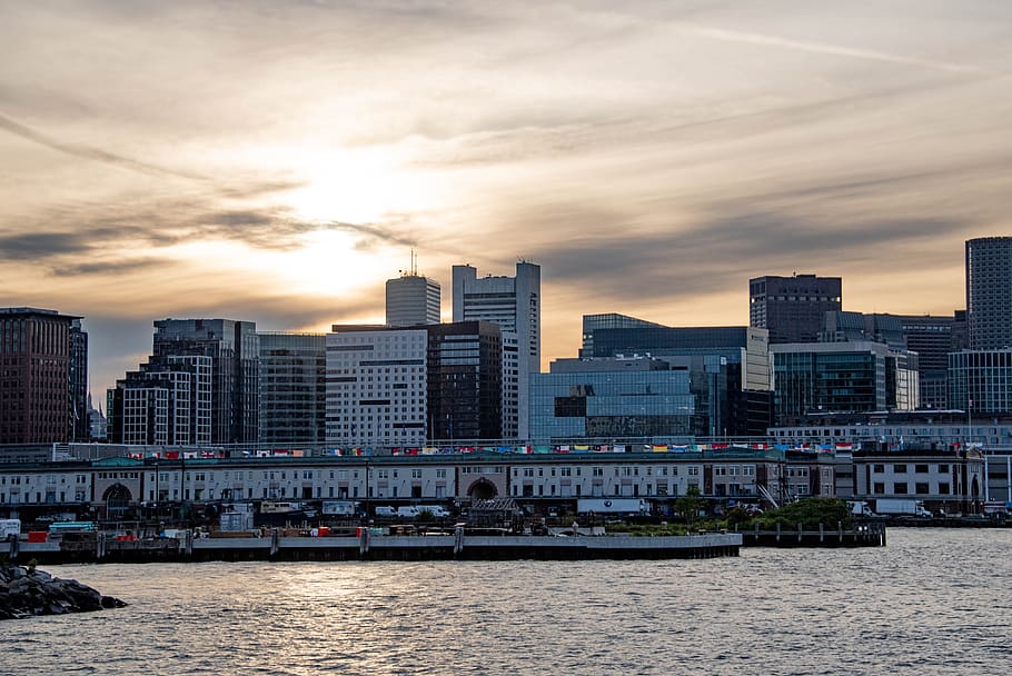 Boston, horizonte de Boston, horizonte, frente al mar, Massachusetts, paisaje urbano, ciudad, arquitectura, edificios, urbano