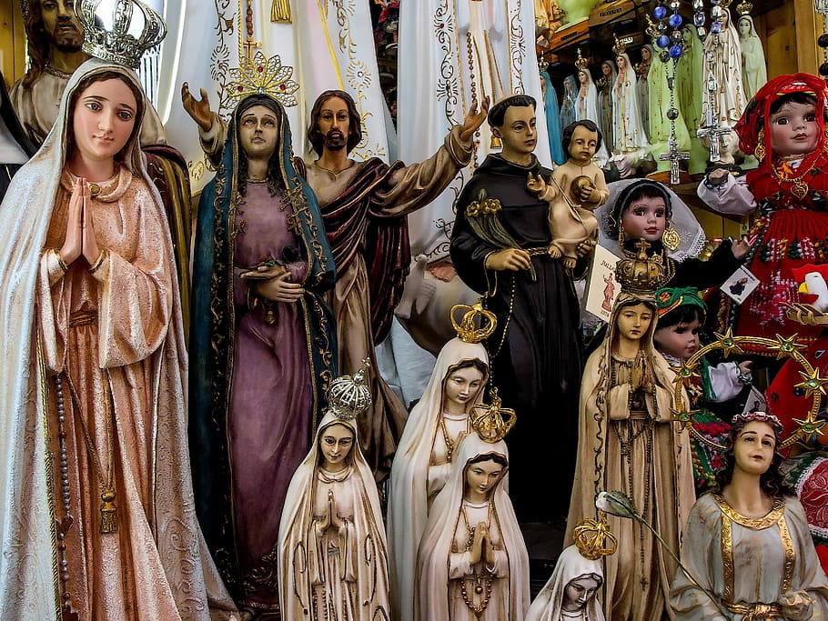 Santos, Virgin, Maria, Jesus, Christ, virgin, maria, jesus, christ, statue, imagery, snowman
