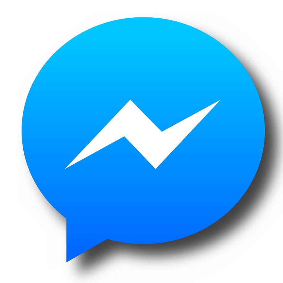 logo Facebook messenger, messenger, komunikasi, ikon, ponsel, teknologi, internet, chat, percakapan, biru