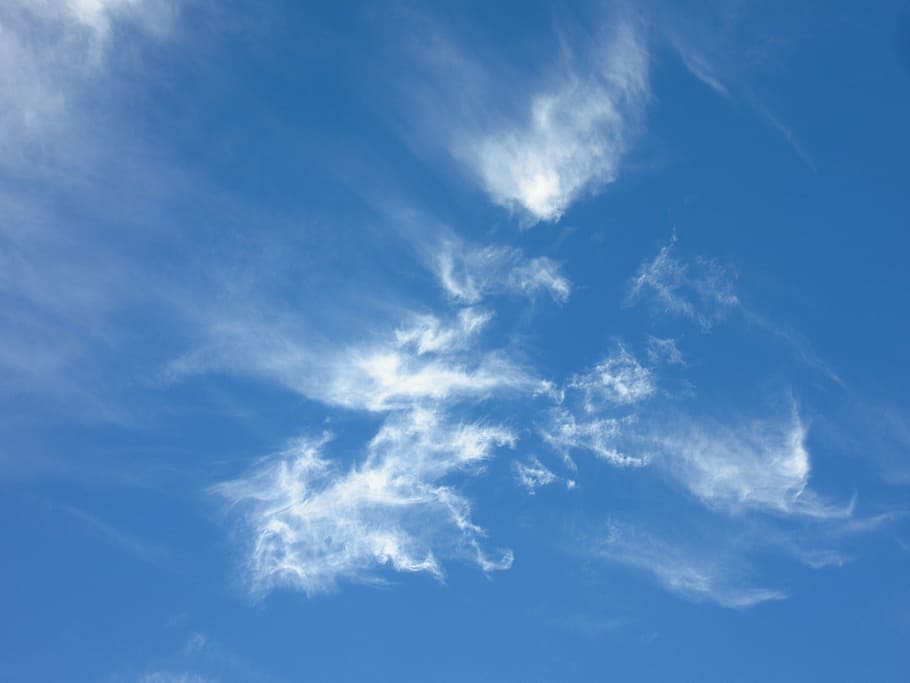 cirrus, cirrus intortus, clouds, filaments, eddy, sky, pattern, background, cloud - sky, blue