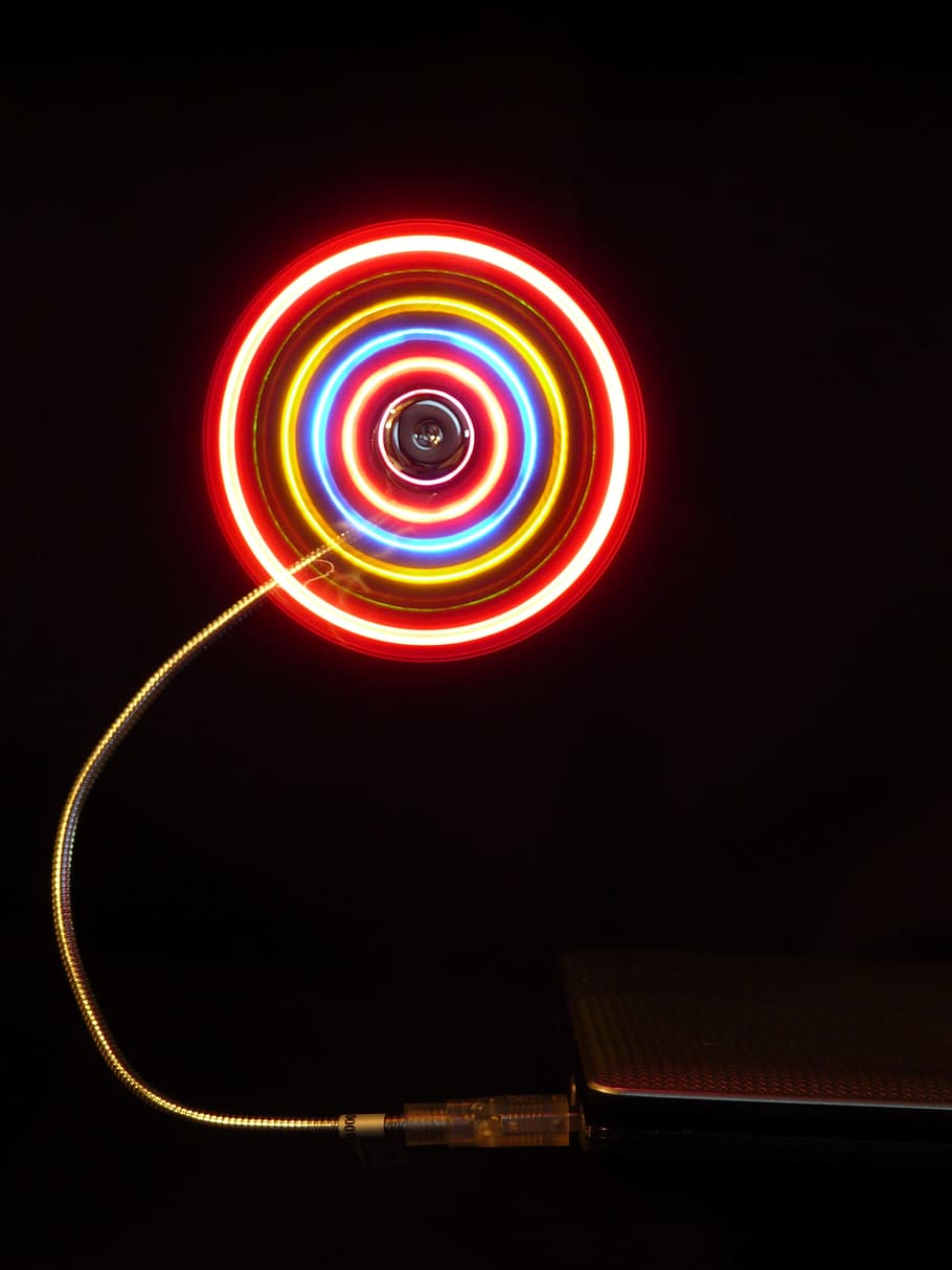 Air, Cooling, Rotate, Neon, fan, air, cooling, led, neon colors, farbenspiel, light