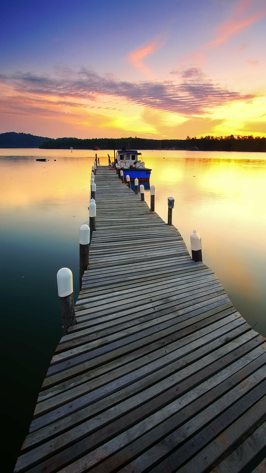 dock, body, water, platform, sea, ocean, bridge, sky, simple, peaceful