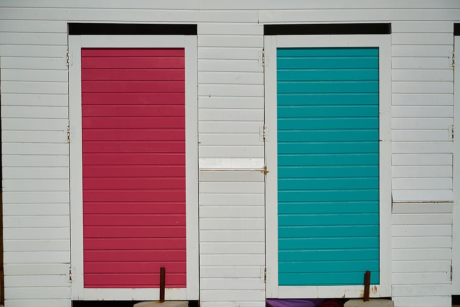 porta, cor, introdução, arquitetura, decoração, parede, vermelho, construção, azul, plano de fundo