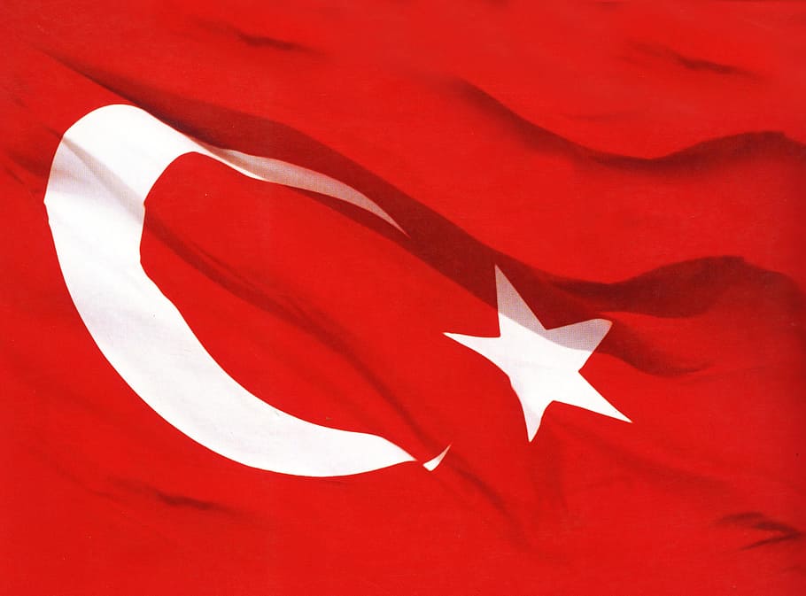 bandeira, bandeira turca, vermelho, ninguém, folha de bordo, patriotismo, estrela - espaço, forma, forma de estrela, quadro completo