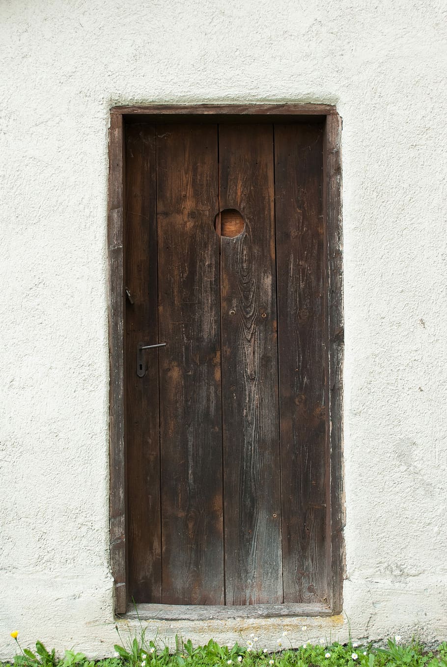 Door, Input, Wood, wooden door, shabby, old, rustic, stone wall, passage, architecture