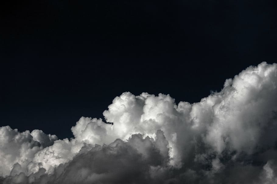 nuvem céu, branco, nuvens, preto e branco, céu, nuvem - céu, tempo, paisagem, planos de fundo, natureza
