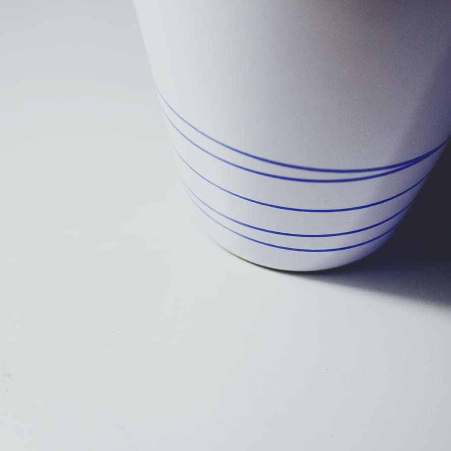 white, cup, surface, ikea, minimalist, blue, still life, line, products, indoors
