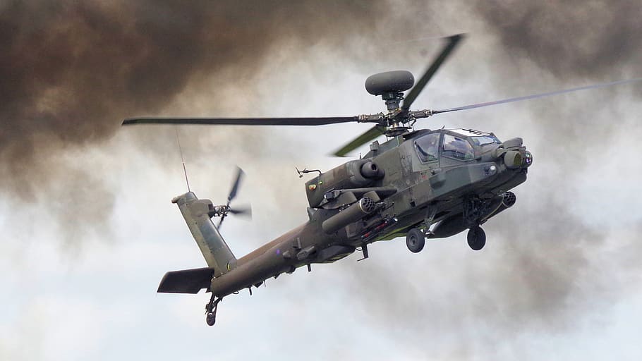 helicopter, apache, military, army, chopper, attack, gunship, copter, air vehicle, airplane