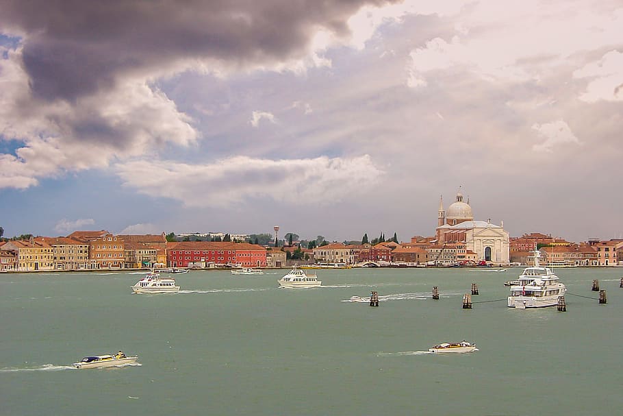 Venesia, Kanal, Eropa, Italia, venezia, laguna, perjalanan, air, langit, awan